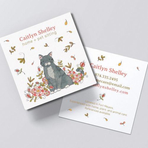Cat Pet and Home Sitting Business Card