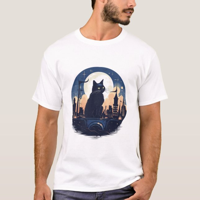 Cat Pet Animal Beauty Nature City Discovery T-Shirt (Front)