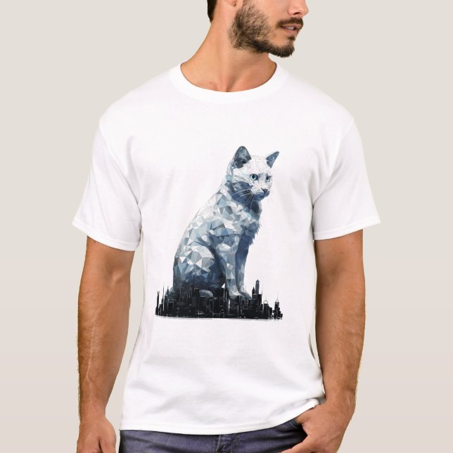 Cat Pet Animal Beauty Nature City Discovery T-Shirt (Front)