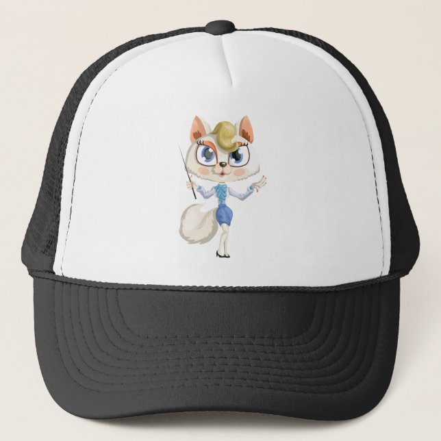 Cat Pet Animal Cute Female Woman Lady 2 Trucker Hat (Front)