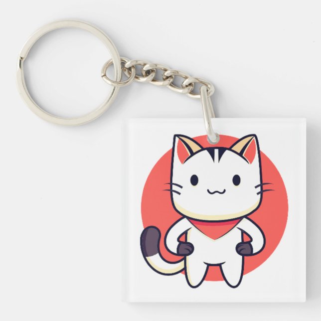 Cat, Pet, Animal Keychain (Front)