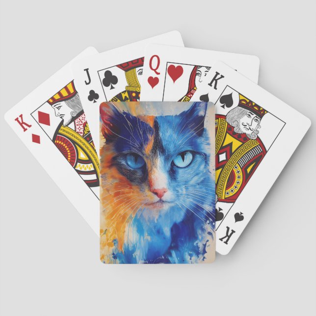 Cat  Pet Cute Adorable Animal Companion Poker Cards (Back)