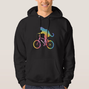 Cat Pet Cycling Silhouette Bicycle Cyclist Animal Hoodie
