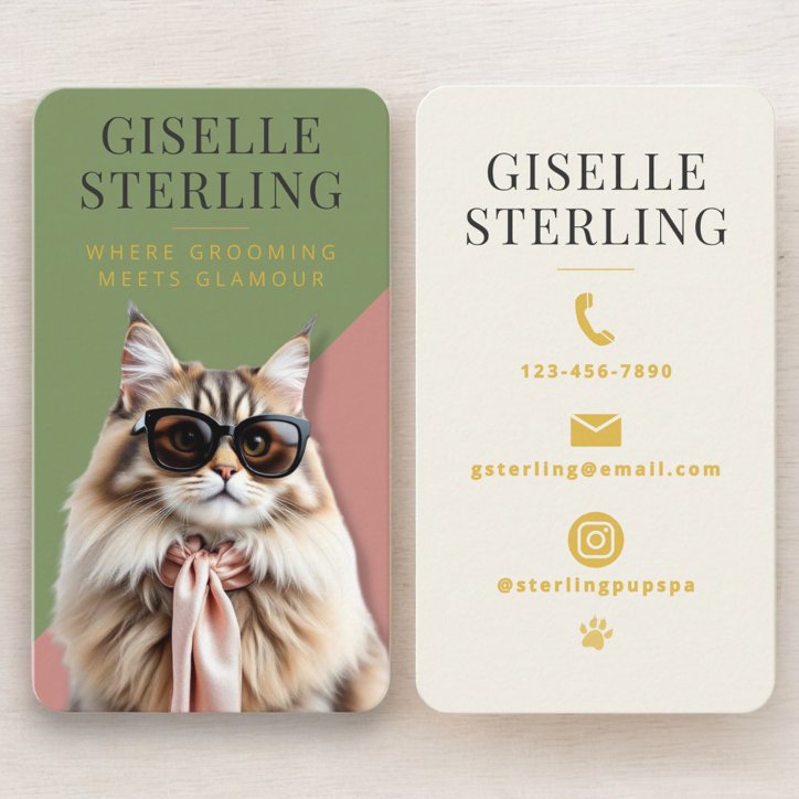 Cat Pet Groomer Business Card