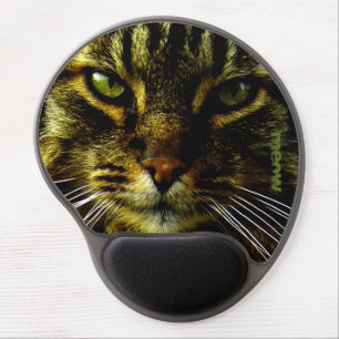 Cat Pet Hypnotizing Eyes Photo Text Gel Mouse Pad