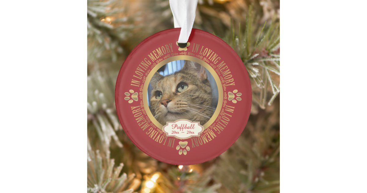 Cat Pet In Loving Memory Memorial Keepsake Ornament | Zazzle