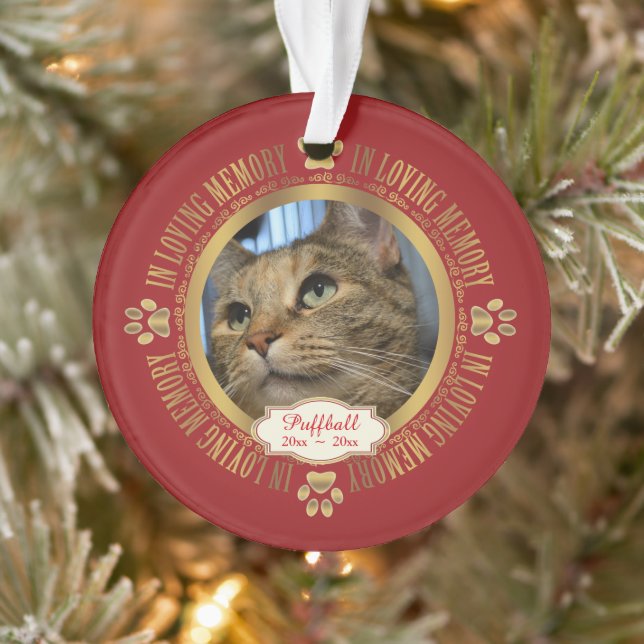 Cat Pet In Loving Memory Memorial Keepsake Ornament (Tree)