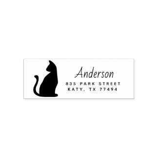 Cat Pet Lover Return Address Stamp