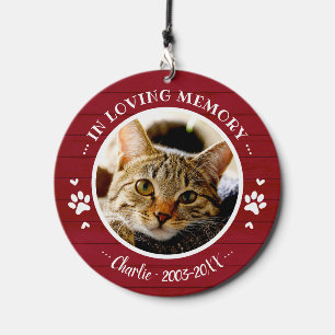 Cat Pet Memorial Custom Photo Adorable Rustic Wind Chime