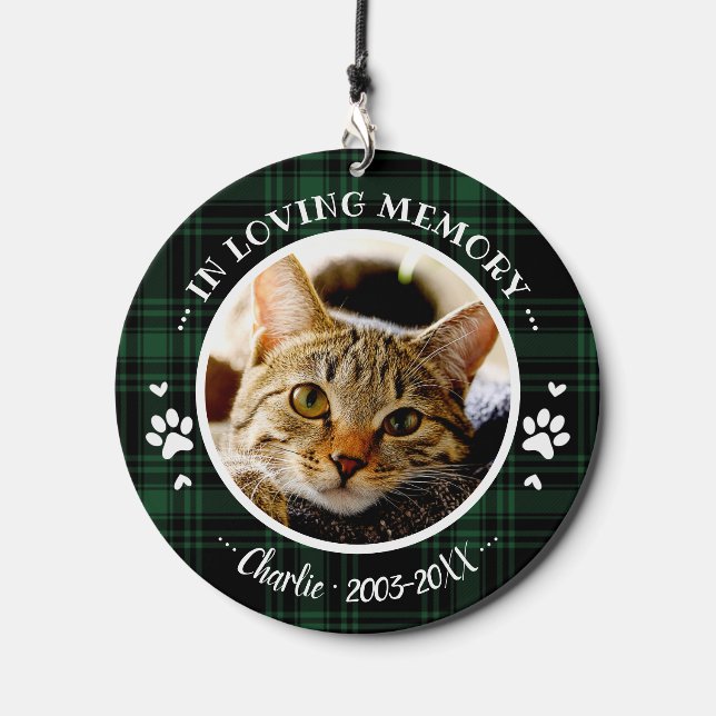 Cat Pet Memorial Custom Photo Adorable Wind Chime (Front)