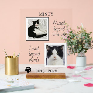 Cat Pet Memorial Photos And Quote Acrylic Sign