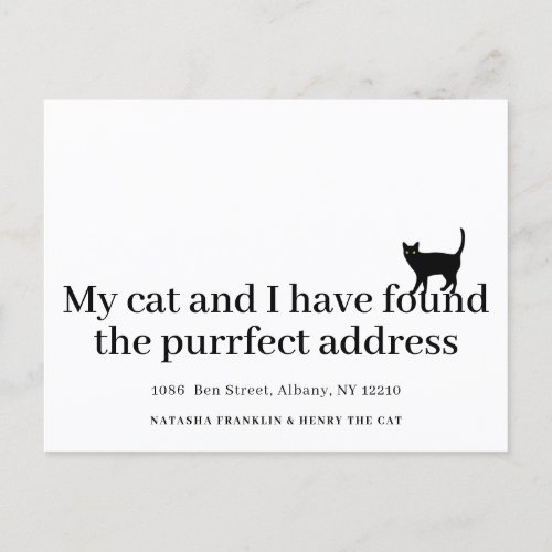 Cat Pet New Address Ive Moved Modern Announcement Postcard
