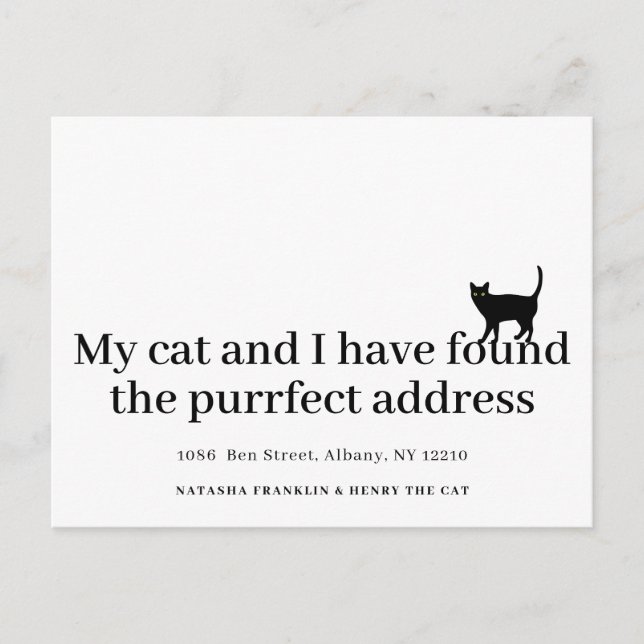 Cat Pet New Address I've Moved Modern Announcement Postcard (Front)