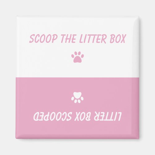 Cat Pet Paw Prints Cute Pink Reversible Magnet