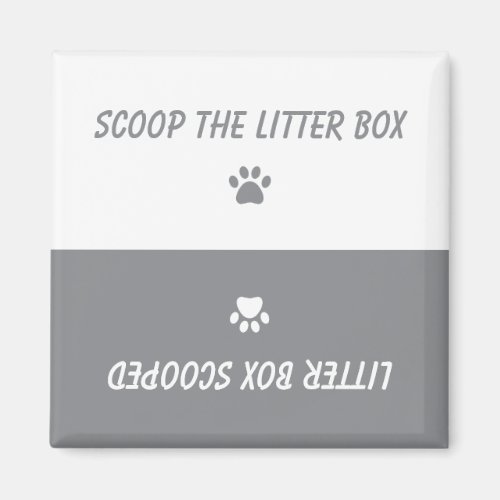 Cat Pet Paw Prints Litter Box Reminder Reversible Magnet