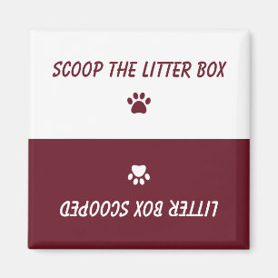 Cat Pet Paw Prints Reversible Litter Box Reminder Magnet