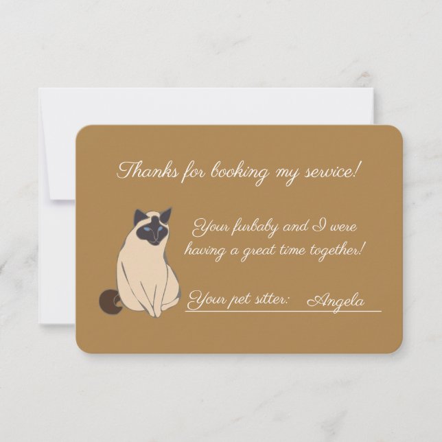 Cat/Pet Sitter Thank You Card (Front)