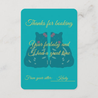 Cat/Pet Sitter's Thank You Card