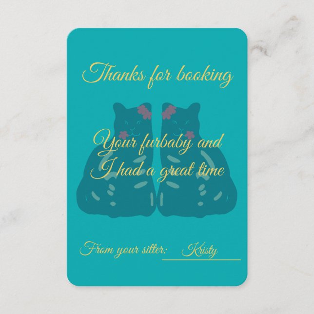 Cat/Pet Sitter's Thank You Card (Front)