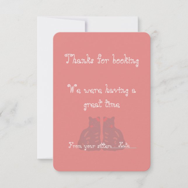 Cat/Pet Sitter's Thank You Card (Front)