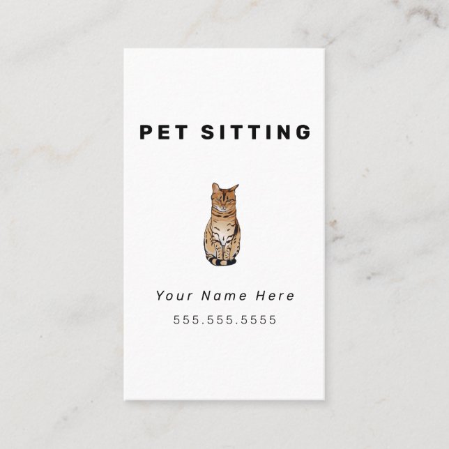 Cat Pet Sitting Business Cards (Front)