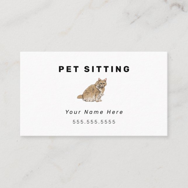Cat Pet Sitting Business Cards (Front)