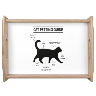 Cat Petting Guide Serving Tray (Black Print)