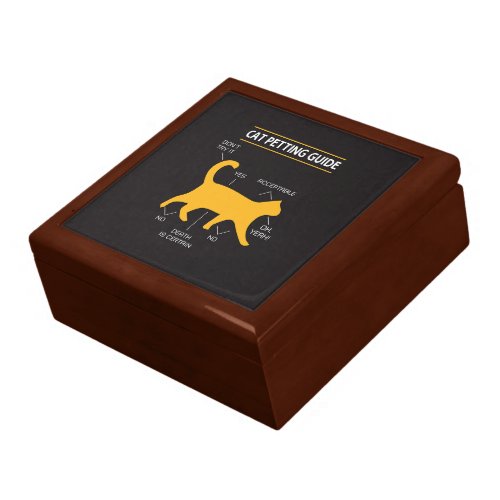 Cat Petting Guide Wooden Jewelry Keepsake Box