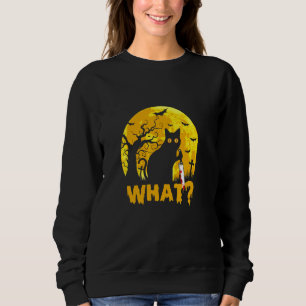 Cat Pew Madafaka Black Cat Moon Halloween Vintage Sweatshirt