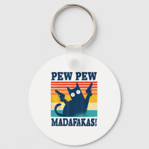 Cat Pew Pew Madafakas Crazy Cat Gun Keychain