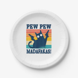 Cat Pew Pew Madafakas Crazy Cat Gun Paper Plates