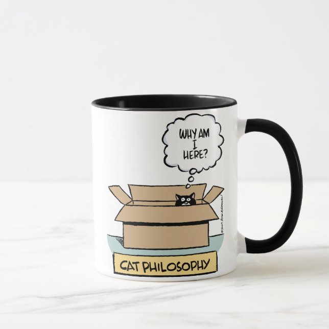 Cat Philosophy Large Ringer Mug (Right)