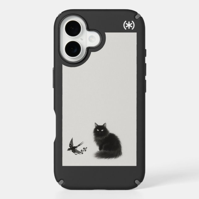cat phone case black cat cute phone case minimalis (Front)