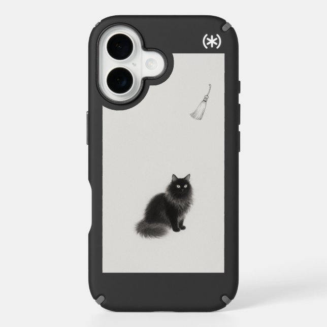cat phone case black cat cute phone case minimalis (Front)