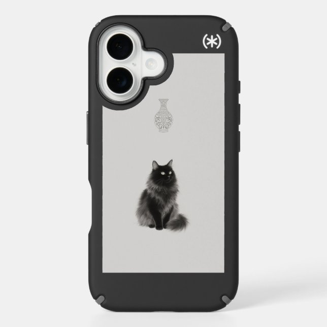 cat phone case black cat cute phone case minimalis (Front)