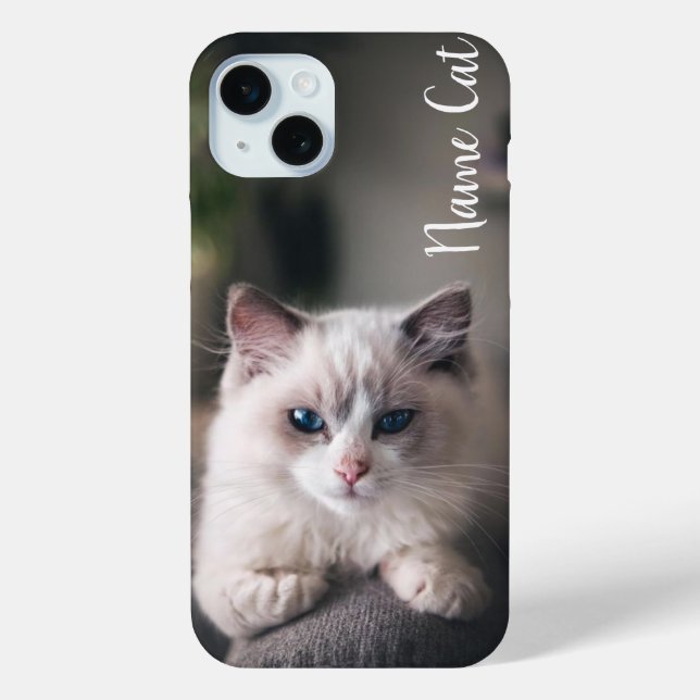 Cat phone case customized with your pet name (Back)