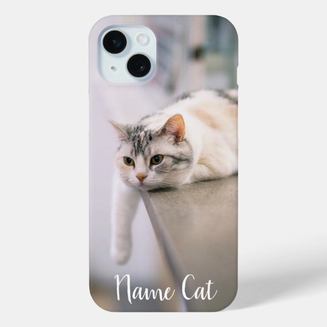 Cat phone case customized with your pet name (Back)