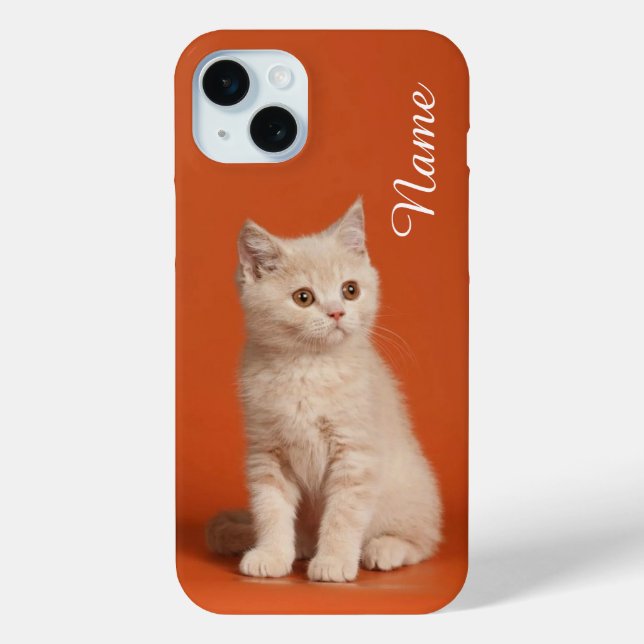 Cat phone case customized with your pet name (Back)