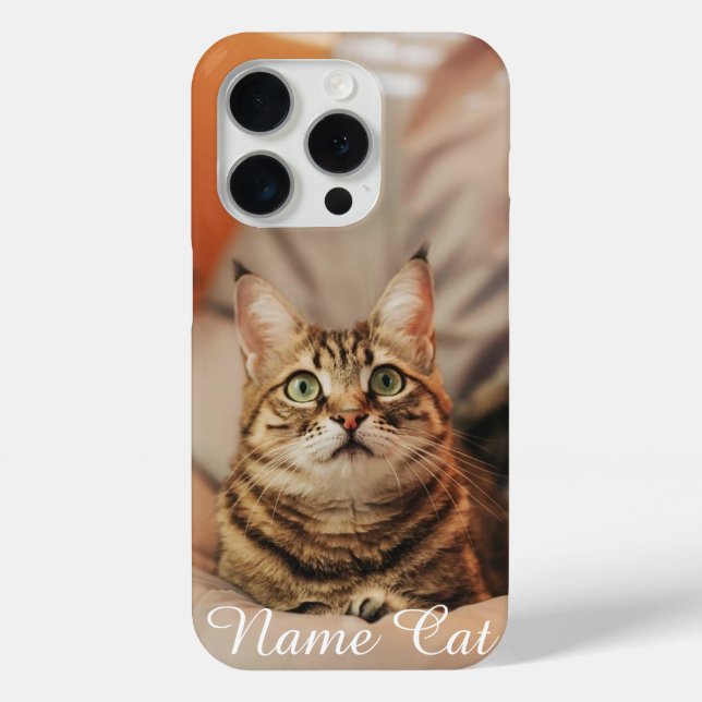 Cat  phone case customized with your pet name (Back)