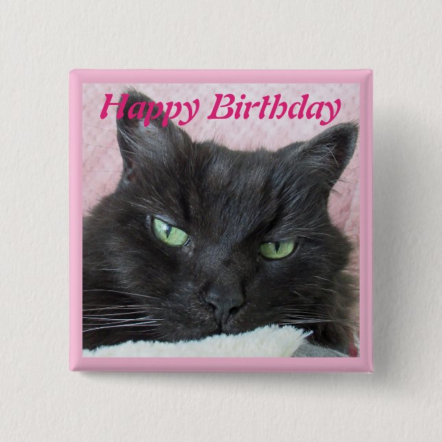 Cat Photo Birthday Button (Front)