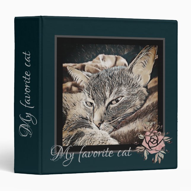 Cat photo, cat, Pets, funny cat 3 Ring Binder (Front/Spine)