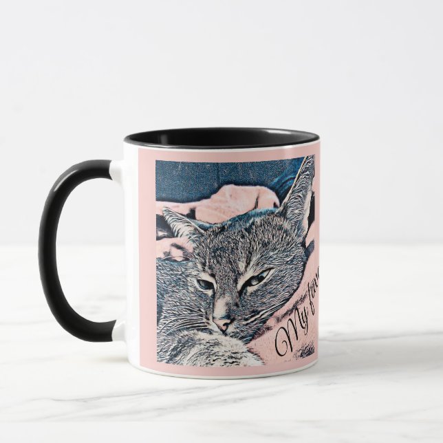 Cat photo, cat, Pets, funny cat Mug (Left)