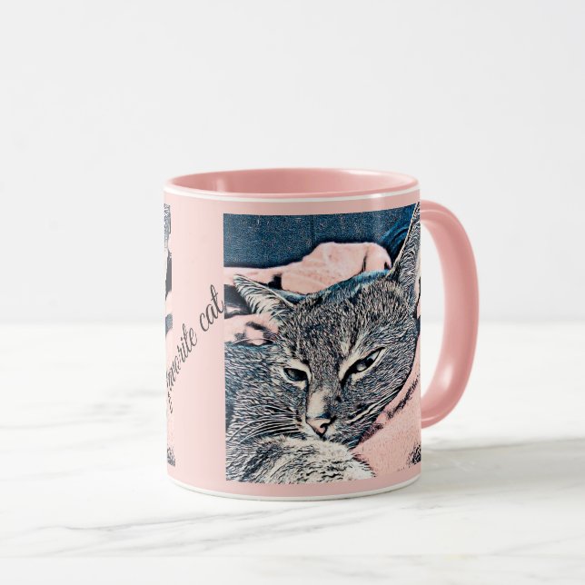Cat photo, cat, Pets, funny cat Mug (Front Right)