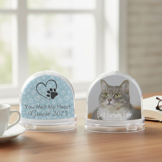 Cat Photo Christmas Snow Globe (Personalized Pet Photo Snowglobe)