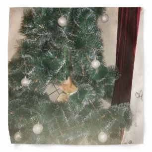 Cat Photo Christmas Tree , Customize, Bandana