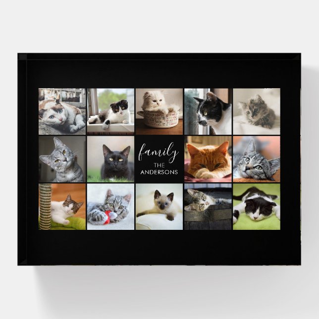 Cat Photo Collage Custom Paperweight (Front)