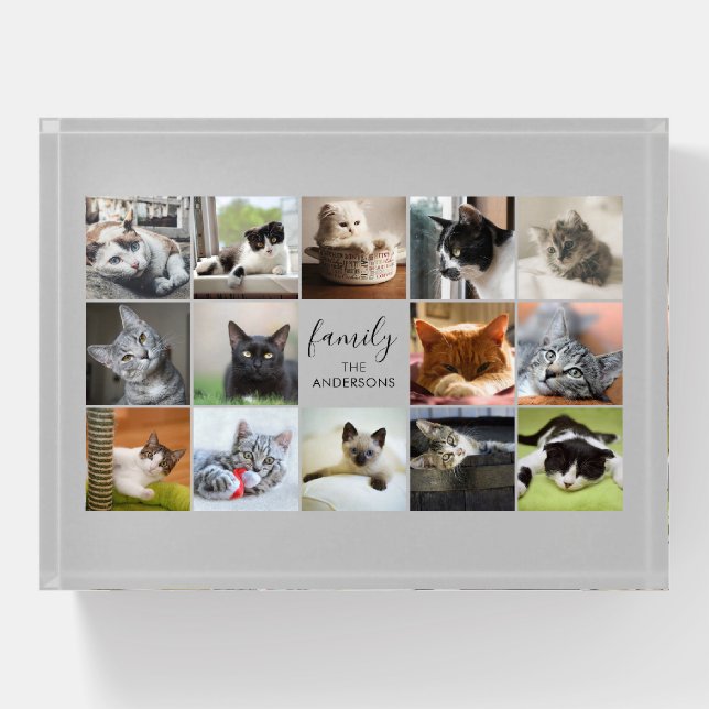 Cat Photo Collage Paperweight (Front)