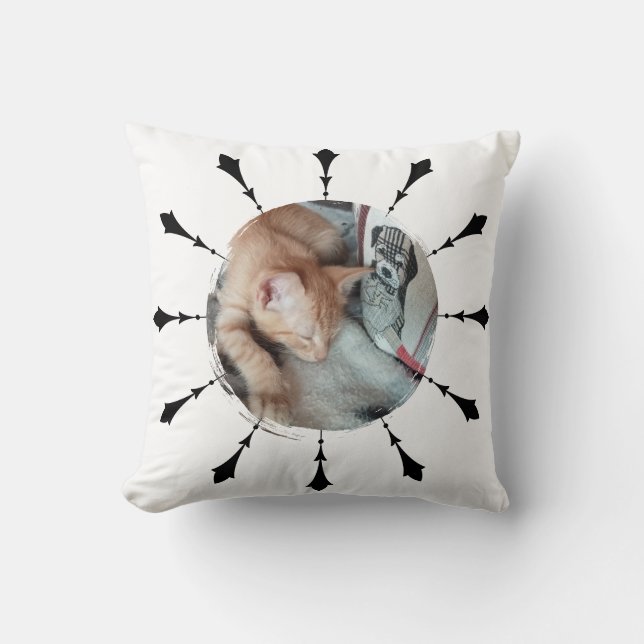 Cat Photo , Humor , replaceable, Funny  Throw Pillow (Front)