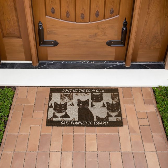 Cat Photo Humor Text Fiber Doormat (Insitu (Outdoor))