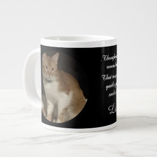 Cat Photo Memorial Name Text   Giant Coffee Mug